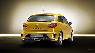 yellow SEAT Eupra 3-door hatchback, Seat Ibiza, car, concept cars, yellow cars