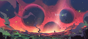 pink and white fish painting, Duelyst, video games, digital art, concept art