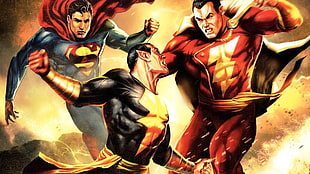 Superman, Shazam, and Black Adam digital wallpaper, Superman
