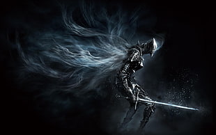 robot holding sword illustration, Dark Souls, Dark Souls III, video games, artwork
