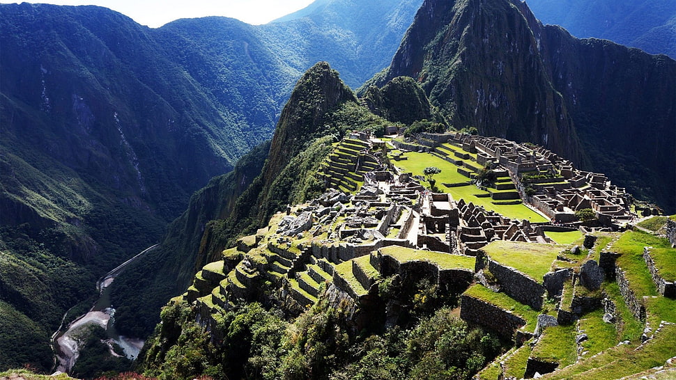 bird's eye view of Machu Pichu, Peru HD wallpaper