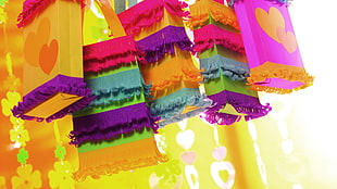 multi-colored hanged paper bag fringe decors