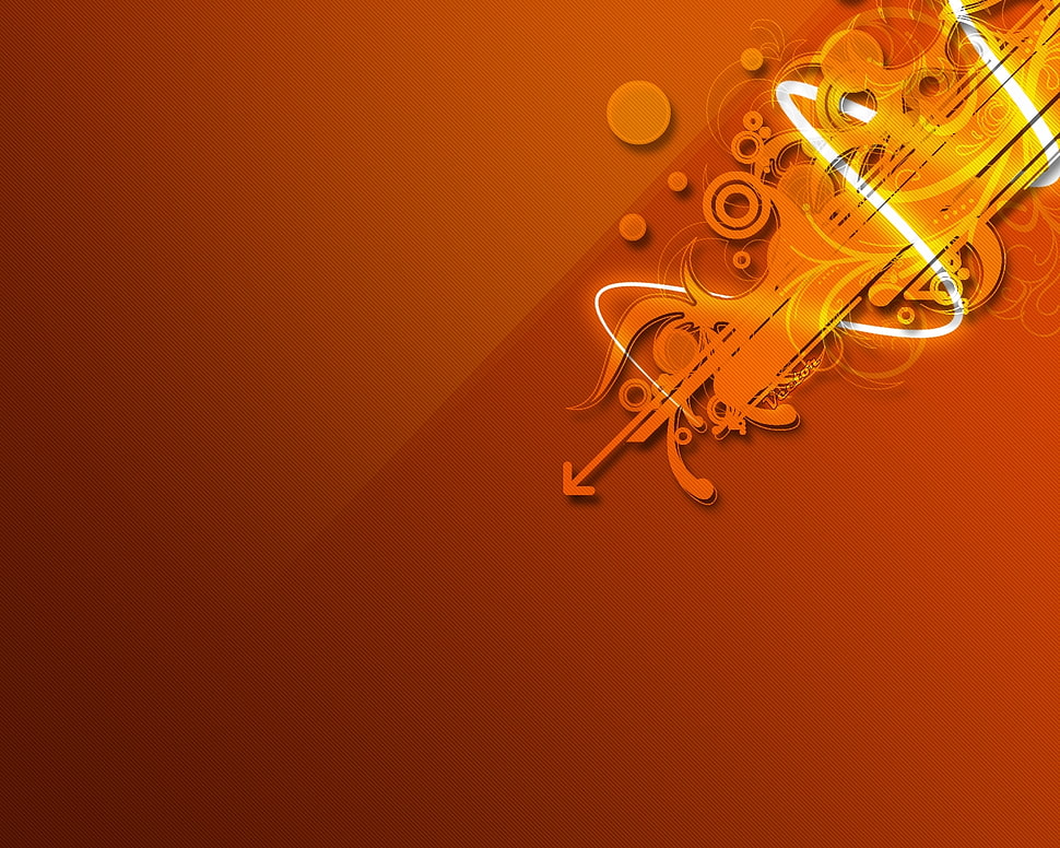 orange digital wallpaper HD wallpaper
