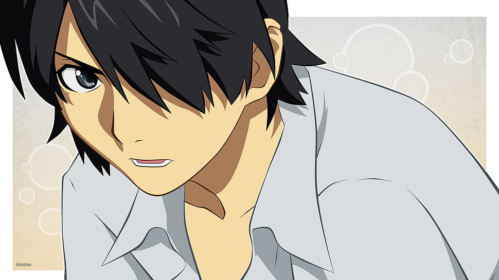 black-haired male anime character, Monogatari Series, Araragi Koyomi, anime boys, anime HD wallpaper