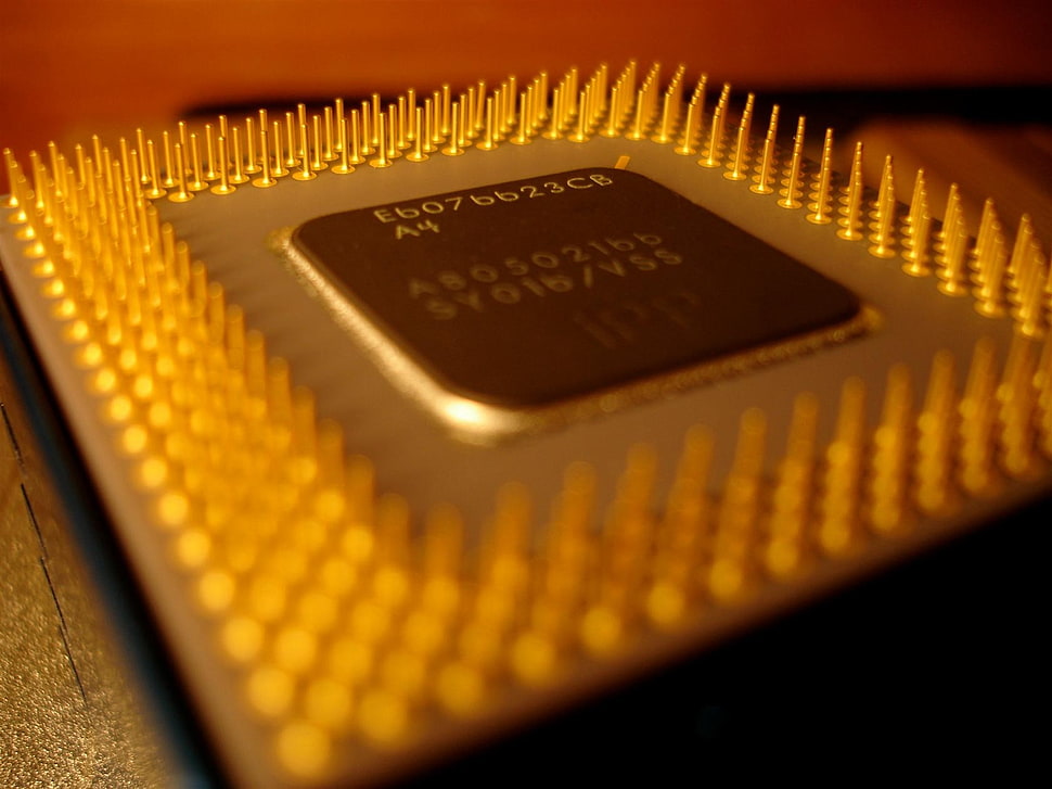 gray and black processor, CPU, pins, overclocking HD wallpaper