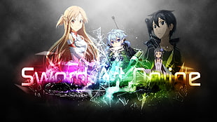 Sword Art anime, Sword Art Online, Kirigaya Kazuto, Yuuki Asuna, rainbows