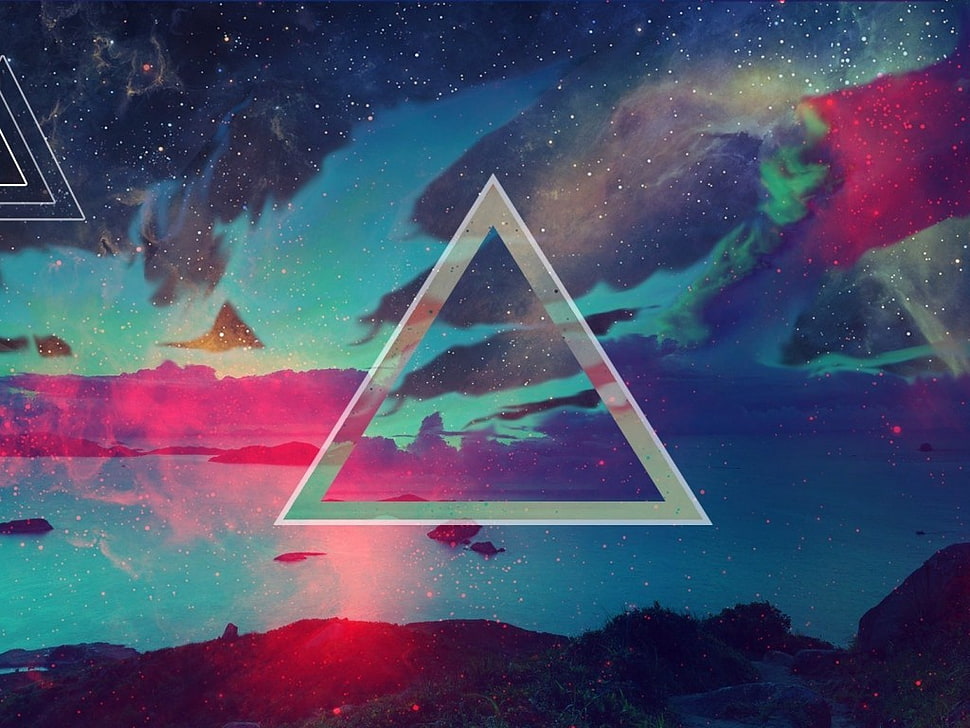 triangle logo, triangle HD wallpaper