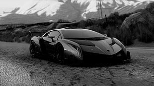 black Lamborghini Aventador, car, Driveclub, racing, Lamborghini Veneno
