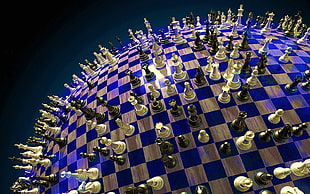 chess piece lot, chess, render, digital art HD wallpaper