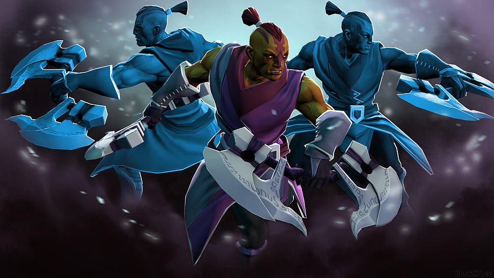 Dota 2 Anti Mage with two illusions digital poster HD wallpaper