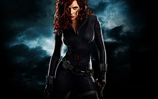 Marvel Black Widow digital wallpaper, Iron Man 2, Black Widow, Scarlett Johansson