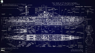 ship model scale layout, submarine, blueprints, vehicle HD wallpaper
