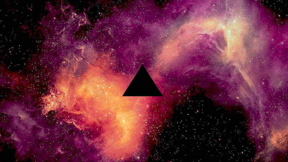 galaxy space, space art, polyscape, triangle, digital art HD wallpaper