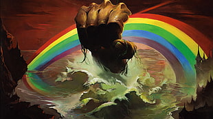 rainbow illustration, artwork, rainbows, album covers, cover art HD wallpaper