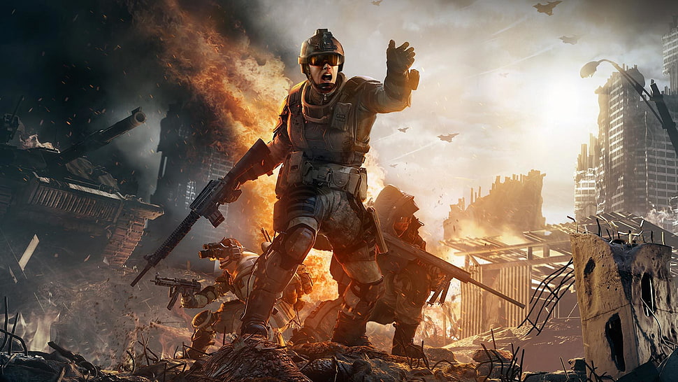 Warface,  Crytek,  Battle,  Fire HD wallpaper