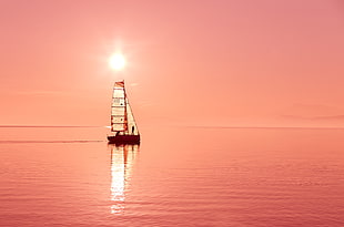 brown sail boat on body of water