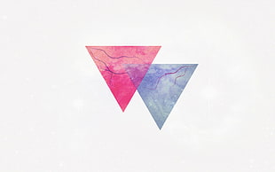 gray and pink logo, triangle, minimalism, veins HD wallpaper