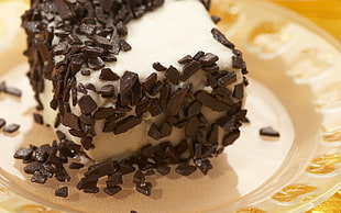chocolate ice cream on plate