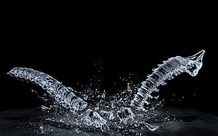 spinal cord glass digital wallpaper, broken, digital art, render, black background