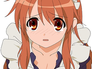 orange haired female anime character