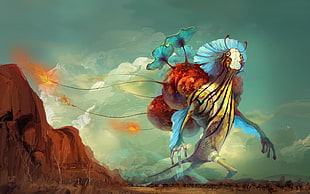 character painting, artwork, fantasy art, Princess Mononoke HD wallpaper