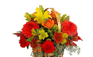 red and yellow flower decors