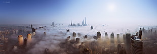 panoramic photography of city skyline HD wallpaper