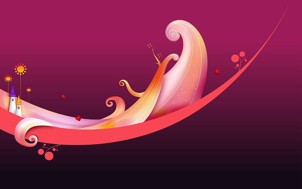 pink and white floral digital wallpaper HD wallpaper
