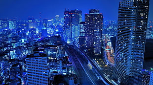 photo of city at night, city