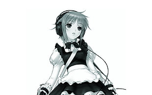 female anime character in maiden dress