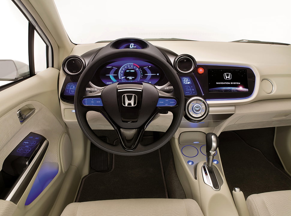 black Honda steering wheel HD wallpaper