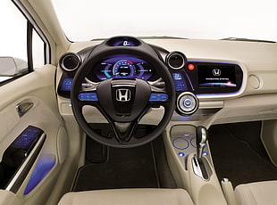black Honda steering wheel HD wallpaper