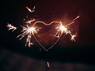 fireworks and heart illustration
