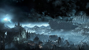 illustration of city, Dark Souls III, Irithyll, video games