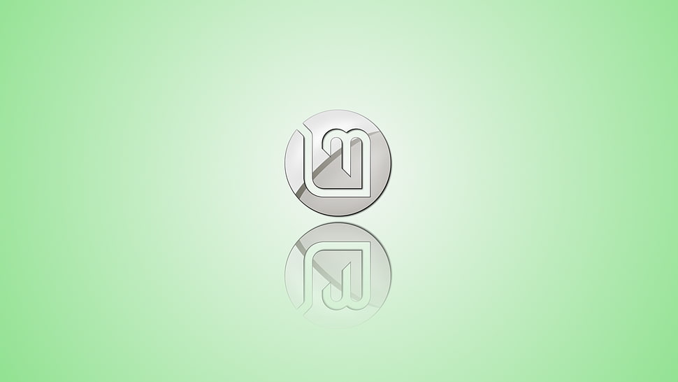 round gray and green digital wallpaper, Linux, Linux Mint HD wallpaper