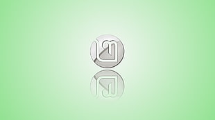 round gray and green digital wallpaper, Linux, Linux Mint