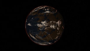 blue earth illustration, Triton, space, planet, universe