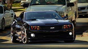 black coupe on The road HD wallpaper