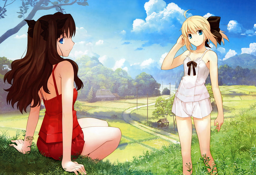 girl anime characters HD wallpaper