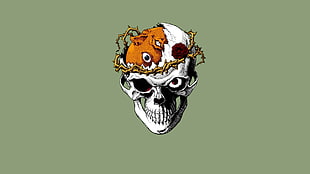 white and multicolored skull illustration, Kentaro Miura, Berserk, Beherit, skull