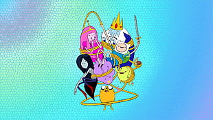 Adventure Time illustration, Adventure Time, Marceline the vampire queen, Princess Bubblegum, Ice King HD wallpaper