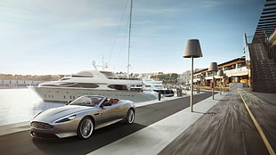 gray Aston Martin convertible HD wallpaper