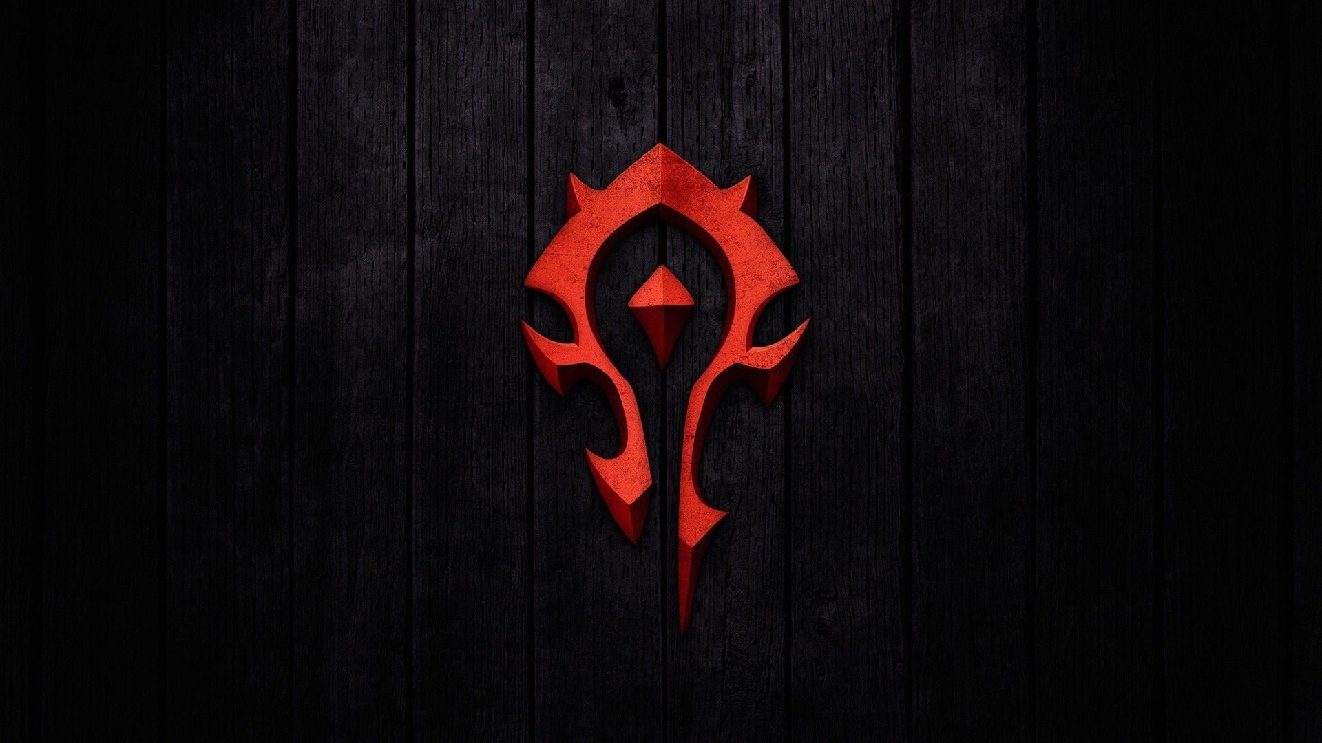 red and black logo,  World of Warcraft, horde, logo, video games