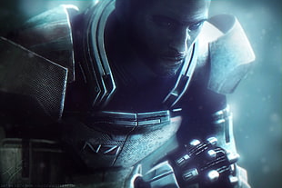 army illustration, Mass Effect, Commander Shepard, video games, digital art