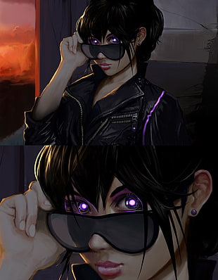 female character illustration, cyberpunk, futuristic
