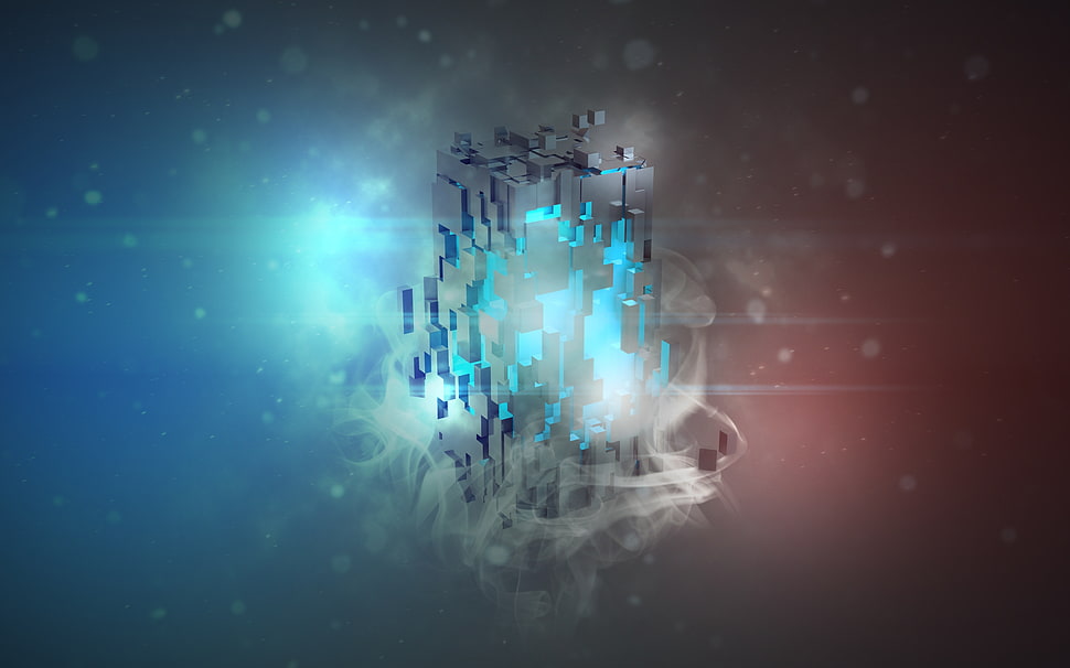 grey and blue abstract graphic HD wallpaper