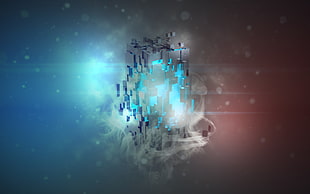 grey and blue abstract graphic