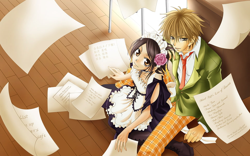 girl and boy anime characters HD wallpaper