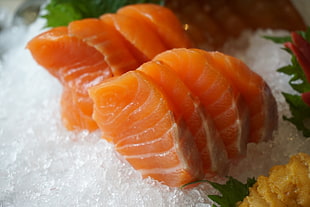 food photography of slice salmon HD wallpaper