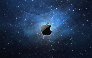 Apple logo, Apple Inc., logo, galaxy, stars